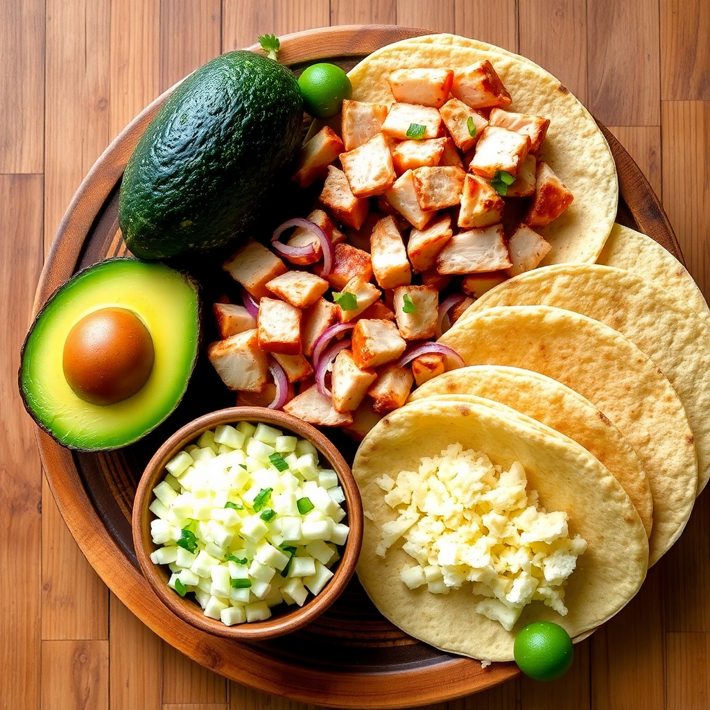 Fresh ingredients for burritos.