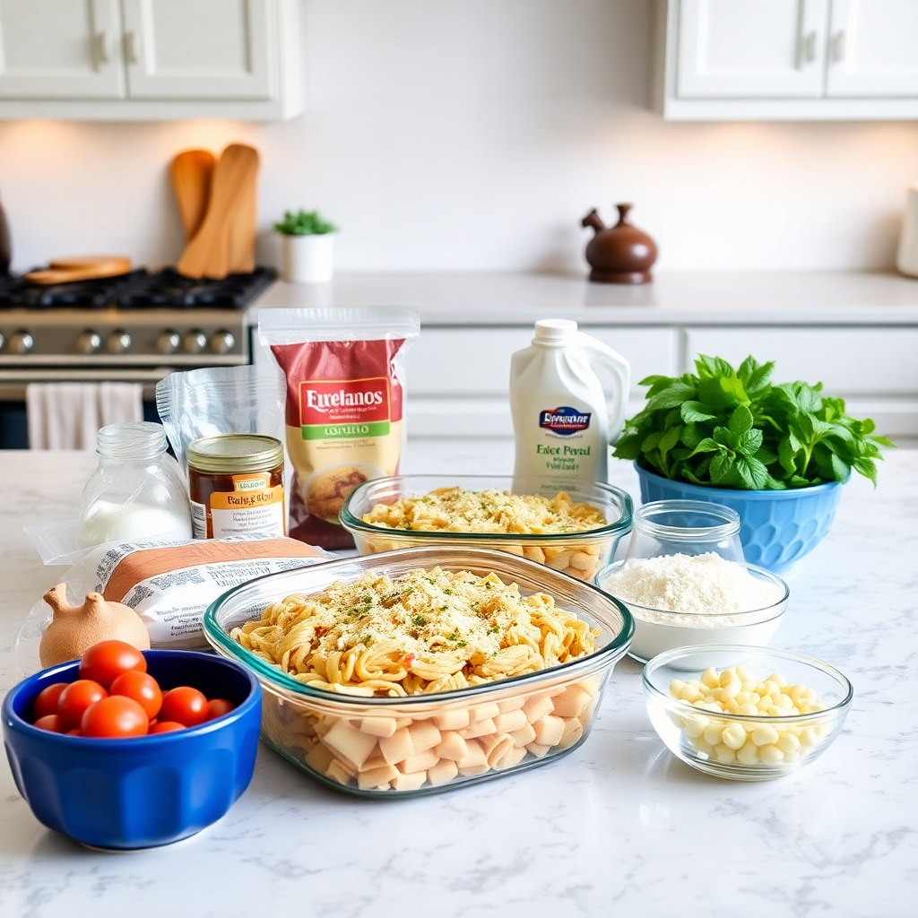 Garlic Parmesan Chicken Pasta Bake
