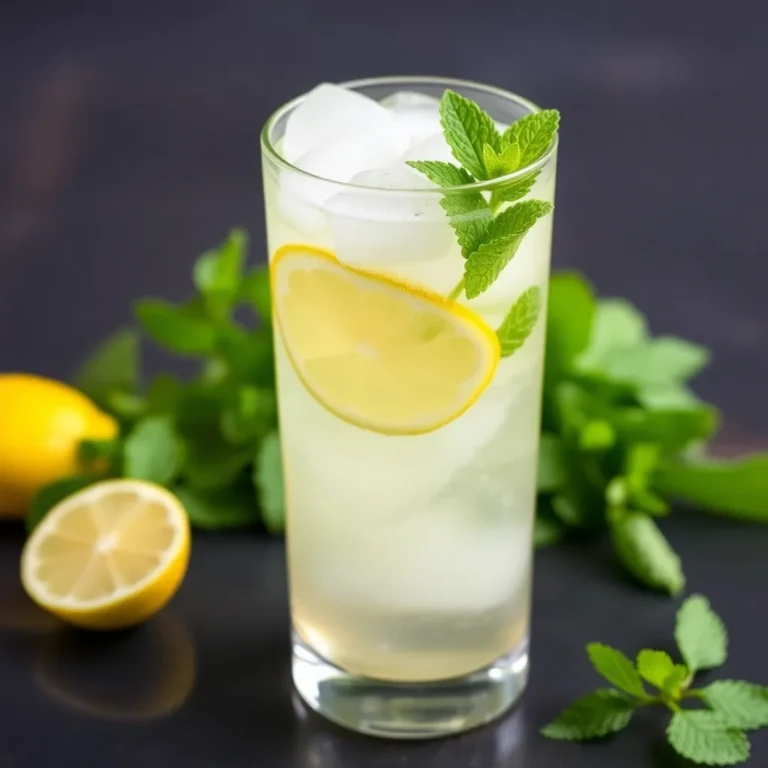 Glass of Ginger Ale with lemon slice