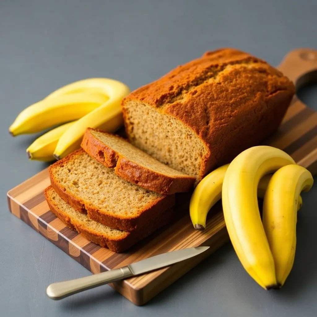 Sliced banana bread