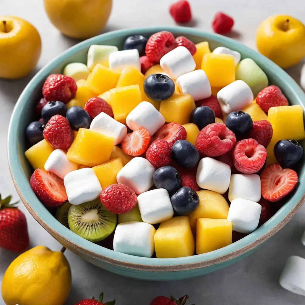 mix of fresh fruit paired with mini marshmallows